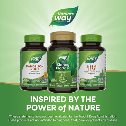 Nature's Way Kidney Bladder Premium Blend, Traditional Herbs Supplement, 900 mg per 2-Capsule Serving, Non-GMO Project Verified, Vegan, 100 Capsules (Packaging May Vary)