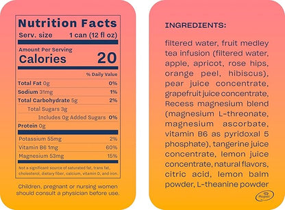Recess Mood Magnesium Supplement Drink Calming 12 Ounce, 12 (Grapefruit 12 Pack)