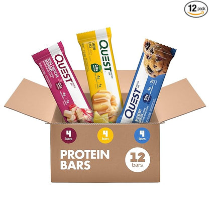 Quest Nutrition Fruit Flavored Variety Pack Protein Bars, High Protein, Low Carb, Gluten Free, Keto Friendly, 12 Count