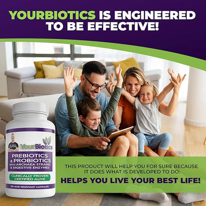 YourBiotics Prebiotics and Probiotics for Men 60 Count