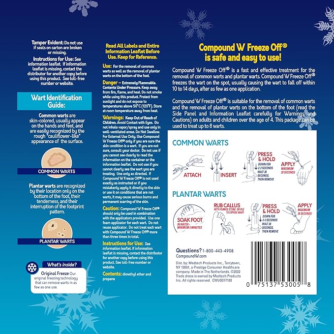 Compound W Freeze Off Remover, 8 1 Count