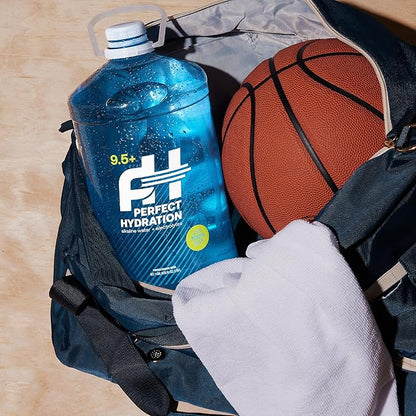 Perfect Hydration 9.5+ pH Alkaline Drinking Water, Electrolyte Minerals for Taste, 8 Gallons (2 Cases of 128 fl oz Jugs)