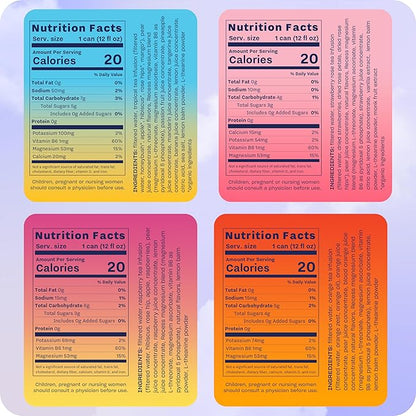 Recess Mood Magnesium Supplement Drink Calming 12 Ounce, 12 (Variety 12 Pack)